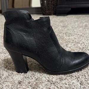Born Black Leather Ankle Booties